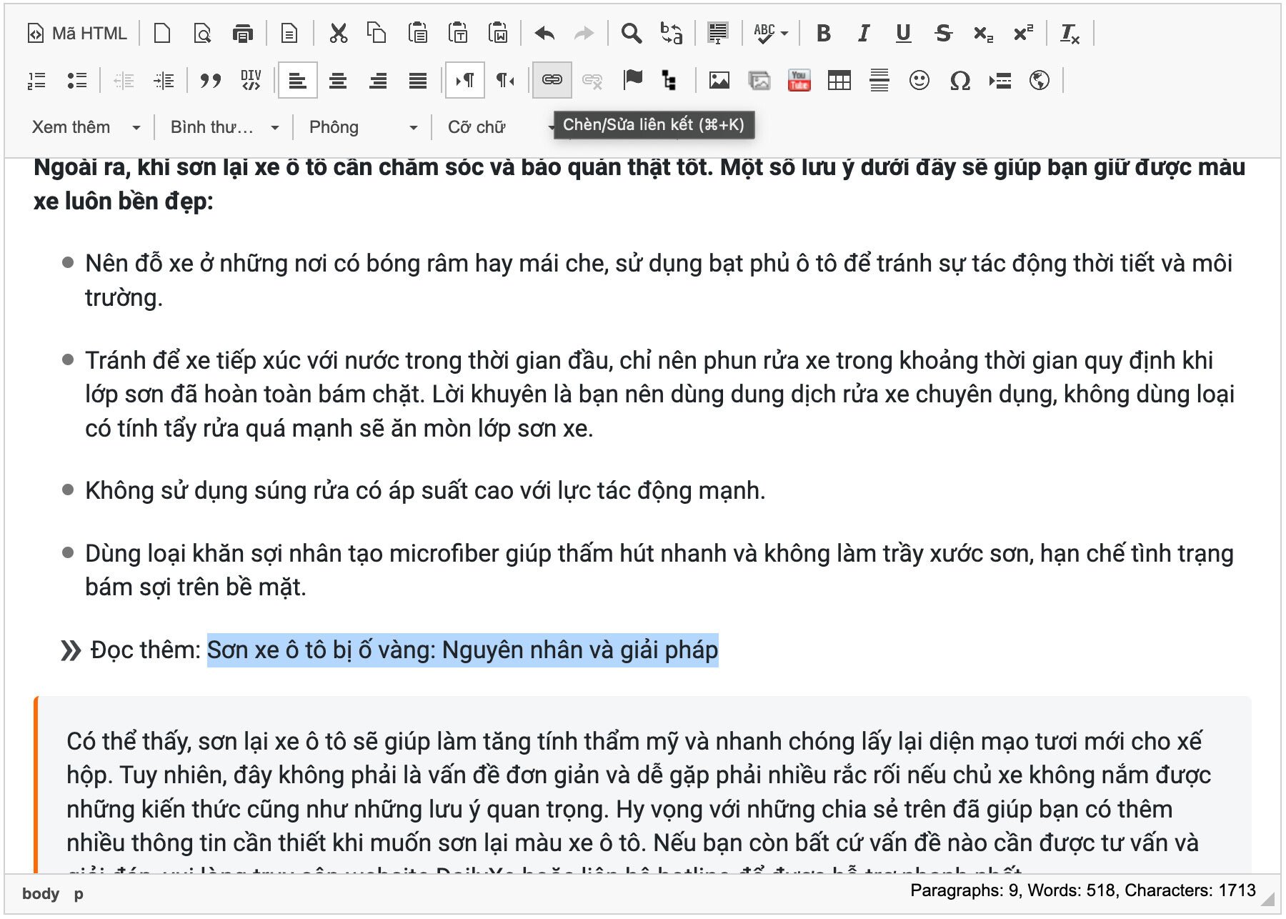 Chèn liên kết vào bài viết Chèn liên kết vào bài viết