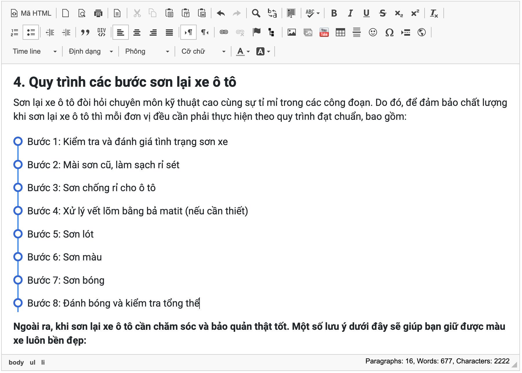 Chèn Timeline vào bài viết