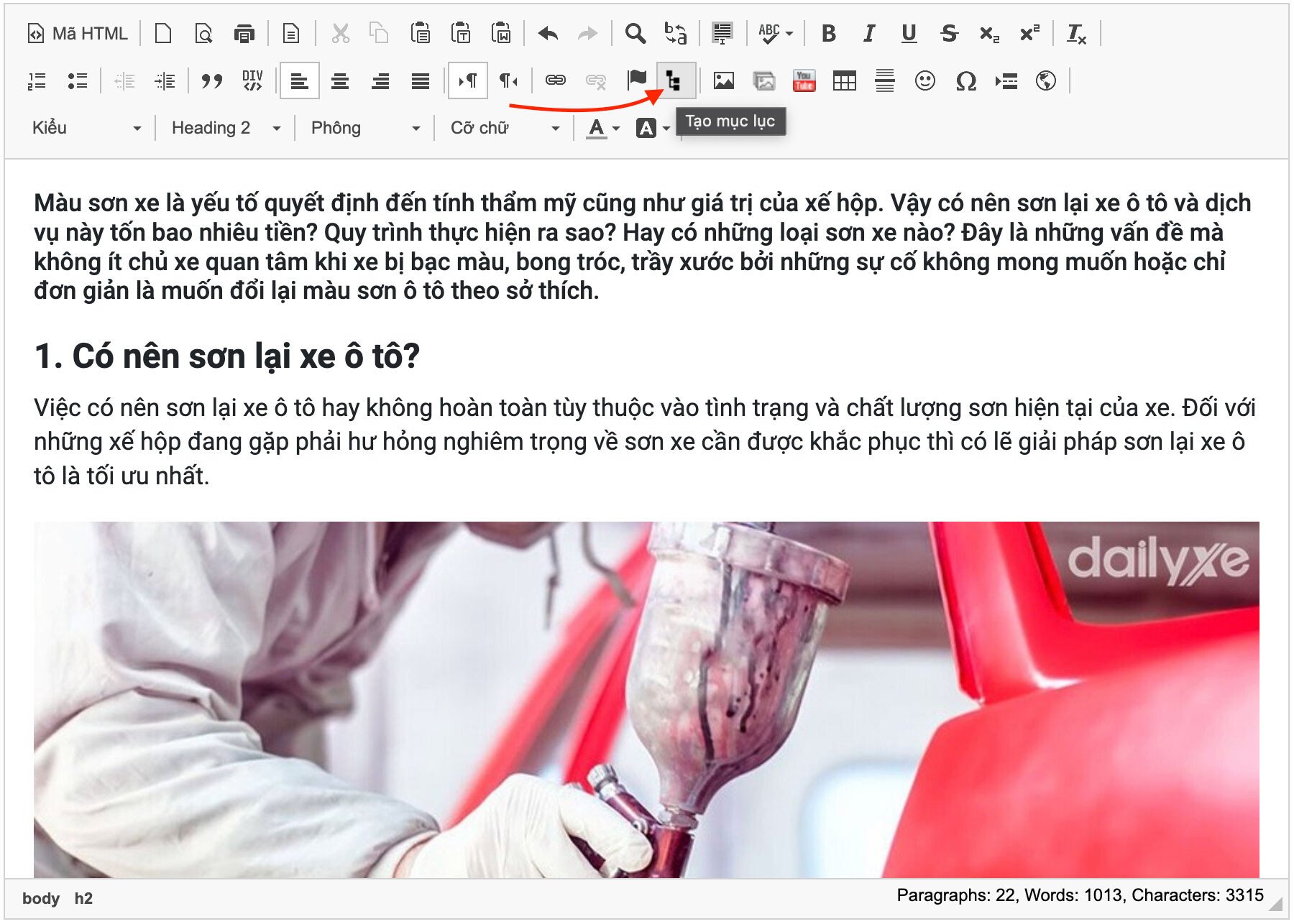 Chèn mục lục vào bài viết  Chèn mục lục vào bài viết